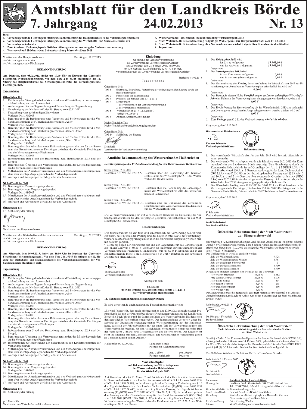 Amtsblatt Für Den Landkreis Börde 7