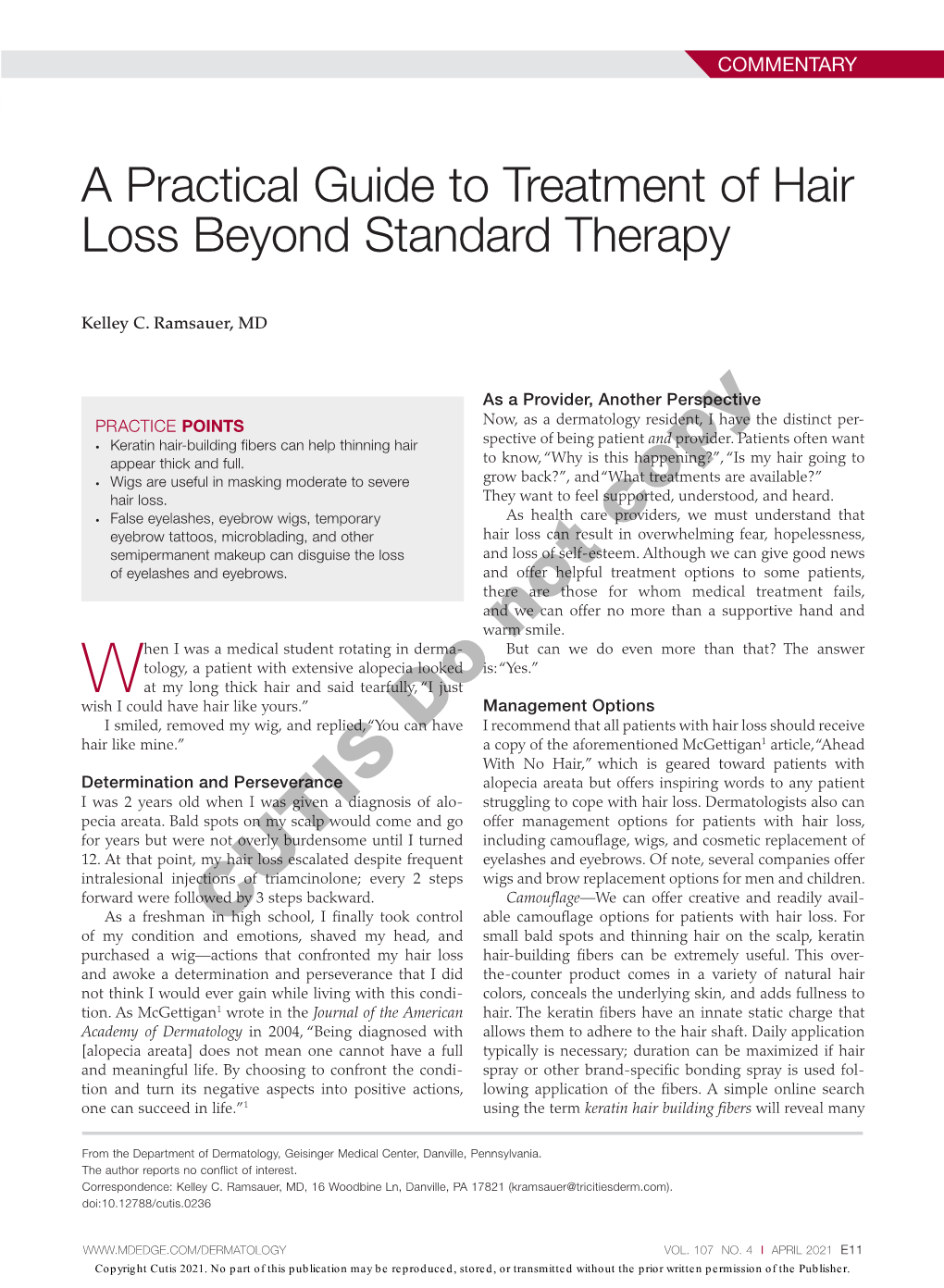 A Practical Guide to Treatment of Hair Loss Beyond Standard Therapy