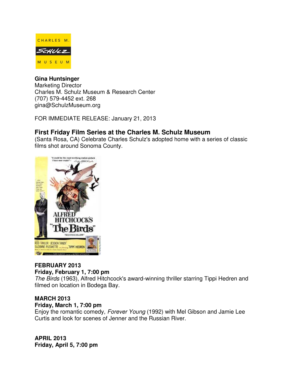First Friday Film Series at the Charles M. Schulz Museum