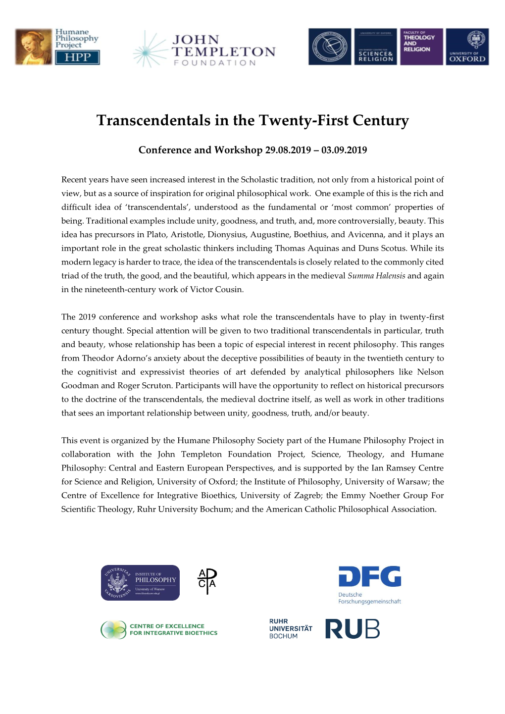 Transcendentals in the Twenty-First Century