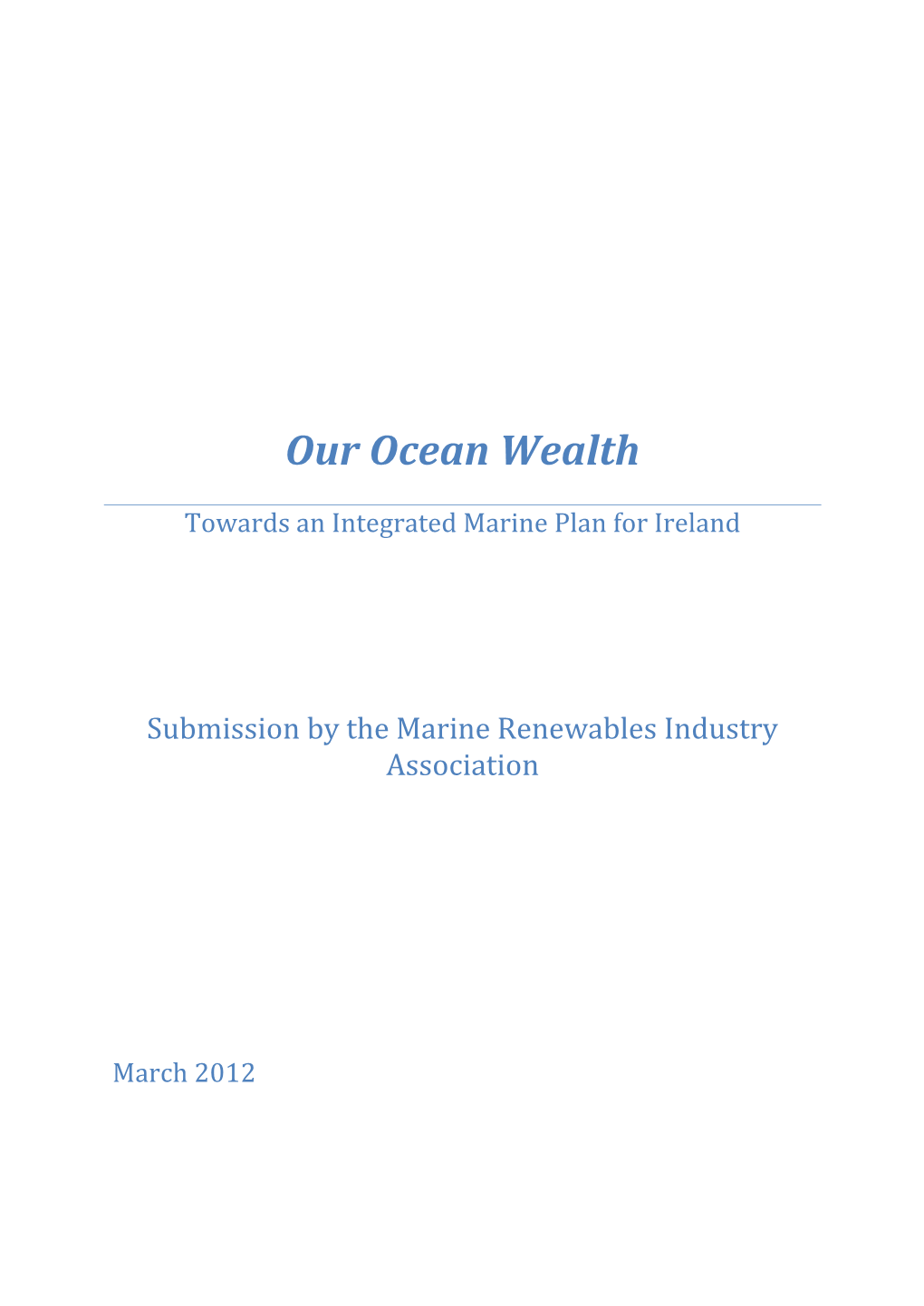 Our Ocean Wealth