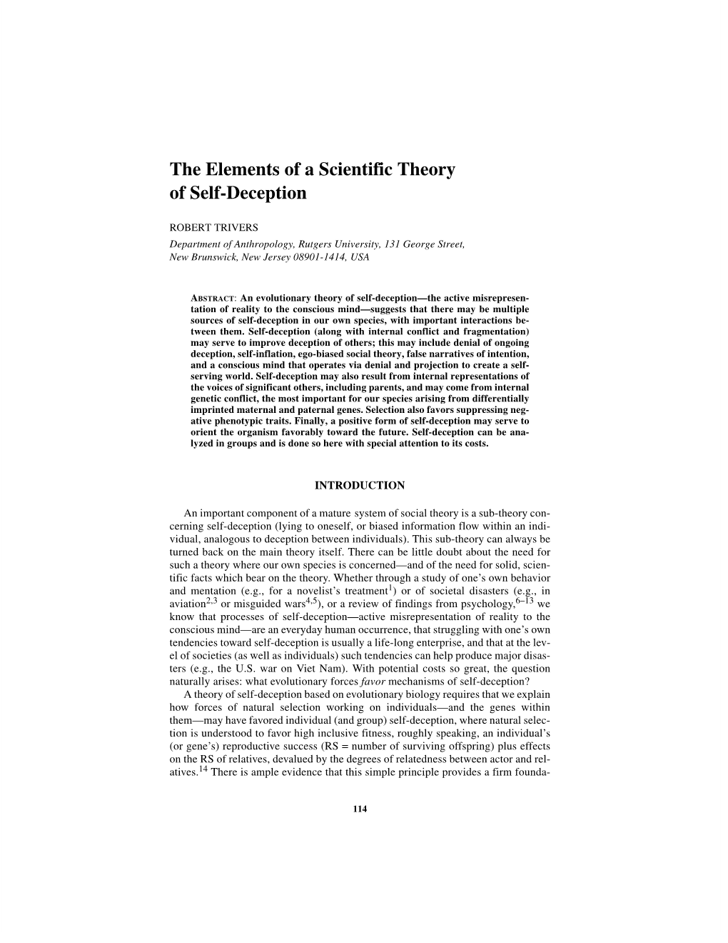 The Elements of a Scientific Theory of Self-Deception