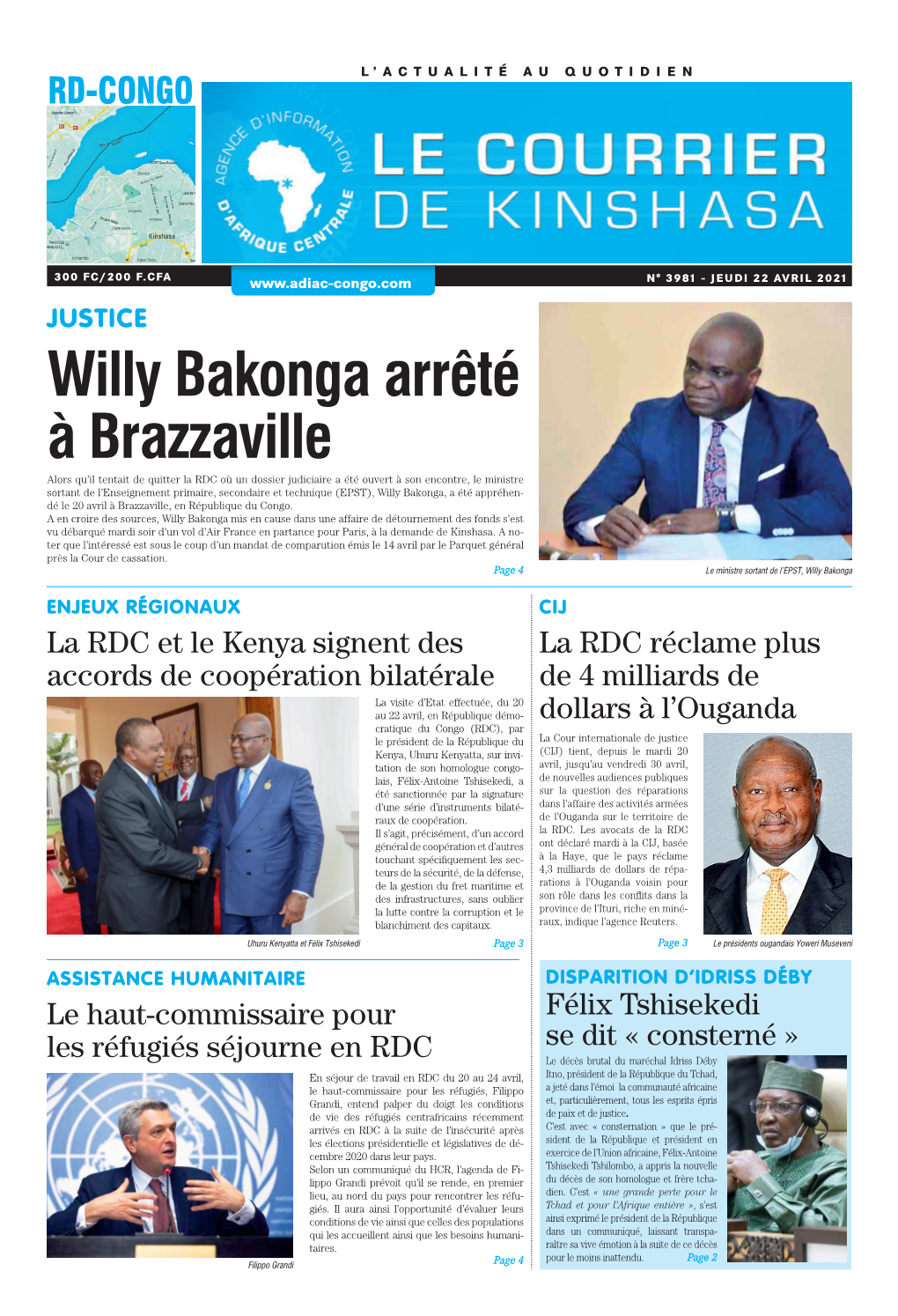 Willy Bakonga Arrêté À Brazzaville