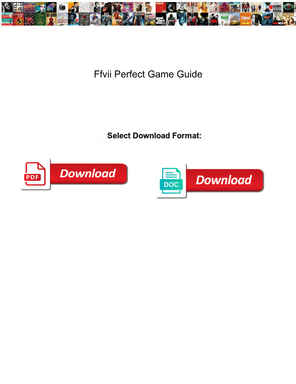 Ffvii Perfect Game Guide