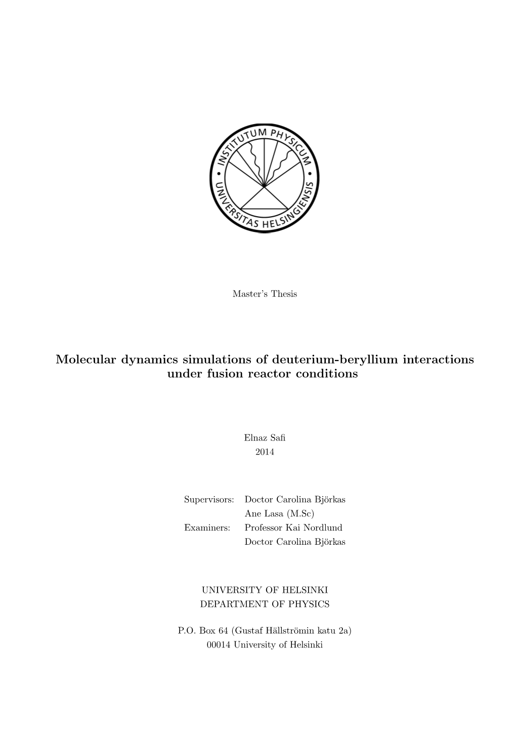 Molecular Dynamics Simulations of Deuterium-Beryllium Interactions Under Fusion Reactor Conditions