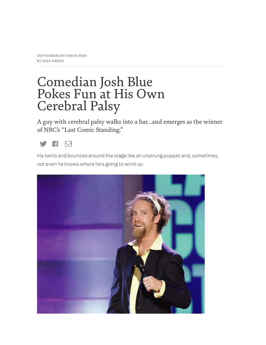 Comedian Josh Blue Pokes Fun at His Own Cerebral Palsy