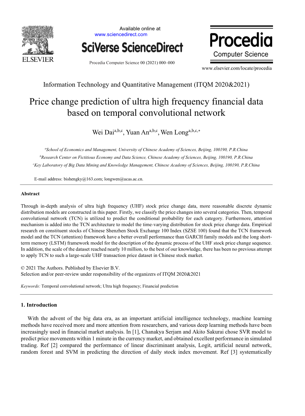 Price Change Prediction of Ultra High Frequency Financial Data Based on Temporal Convolutional Network