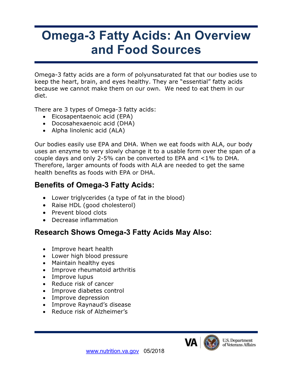 Omega 3 Fatty Acids: an Overview and Food Sources