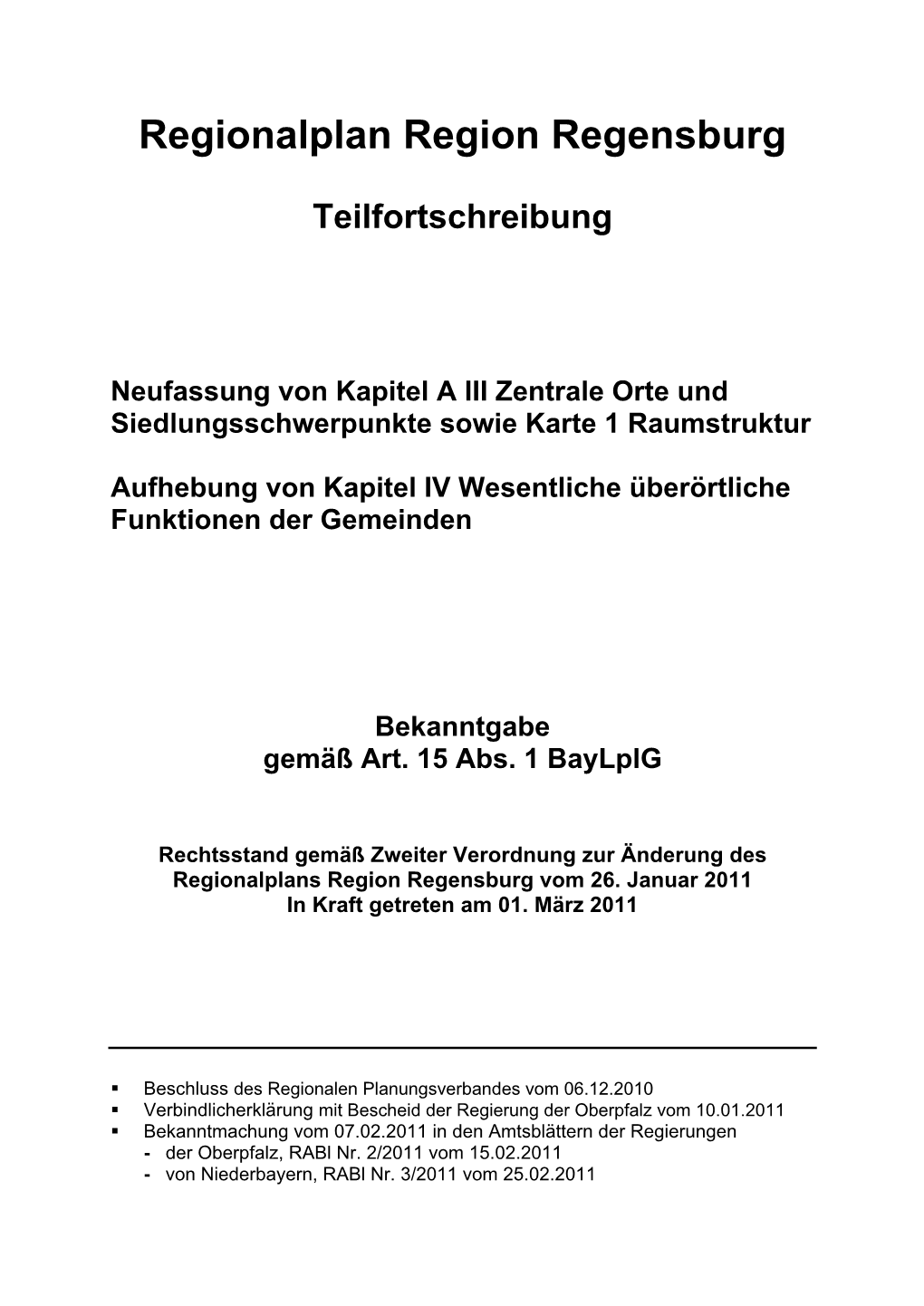 Regionaler Planungsverband Regensburg