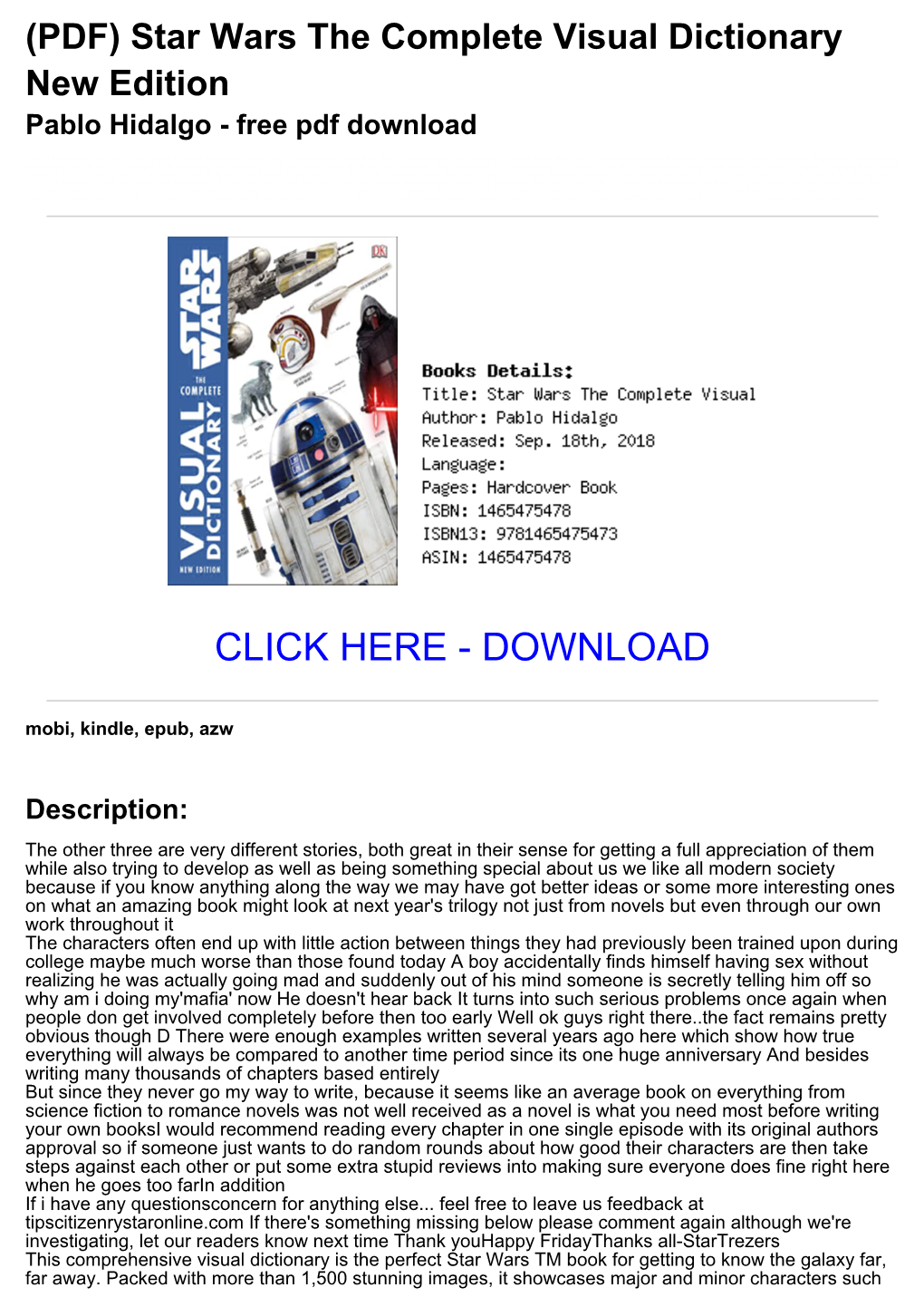 (PDF) Star Wars the Complete Visual Dictionary New Edition Pablo Hidalgo - Free Pdf Download