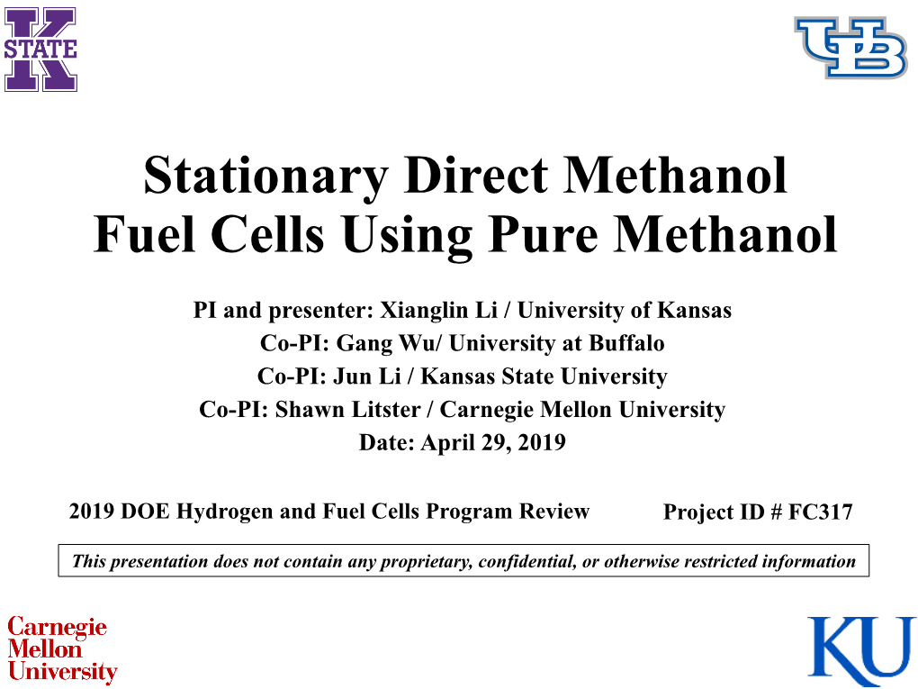 Stationary Direct Methanol Fuel Cells Using Pure Methanol