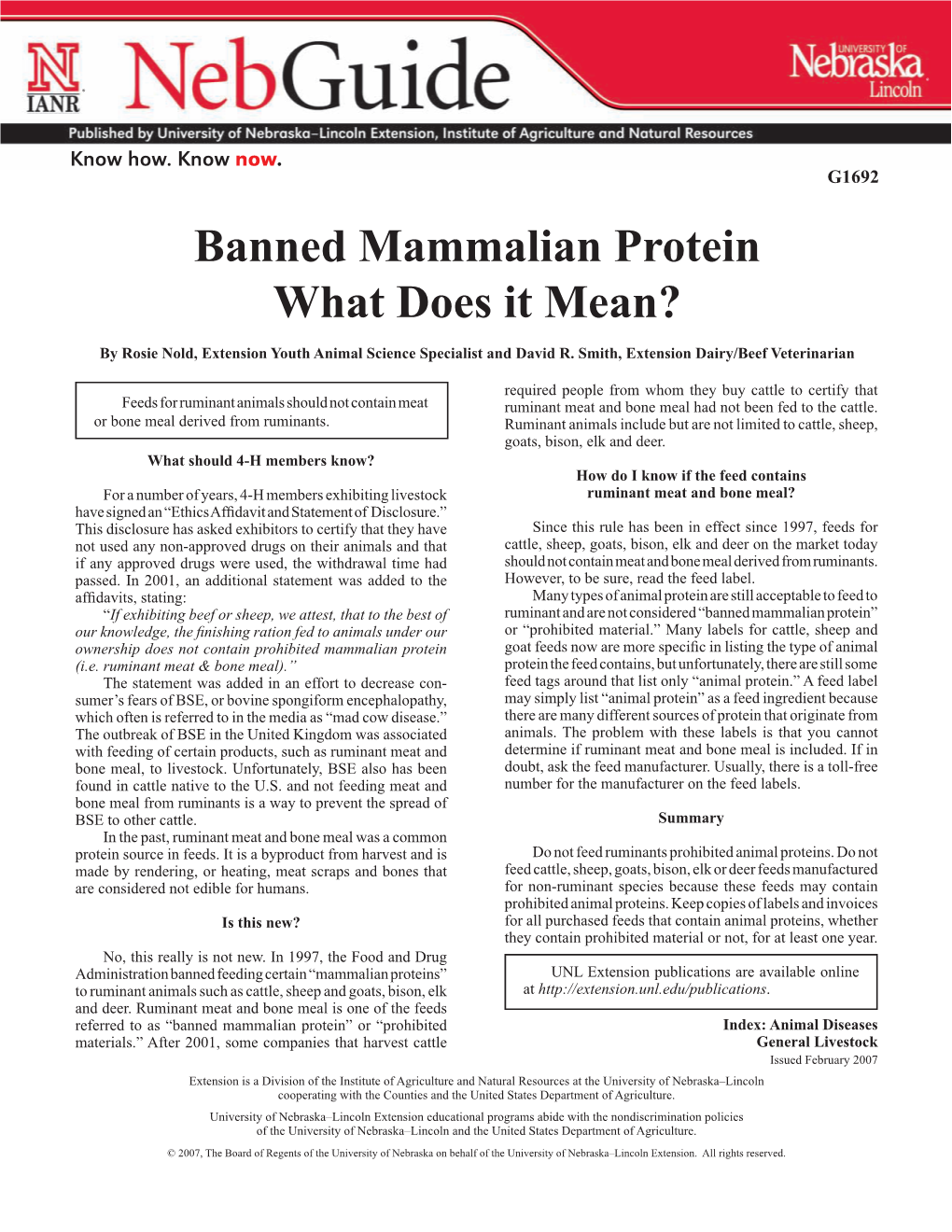 Banned Mammalian Protein What Does It Mean?