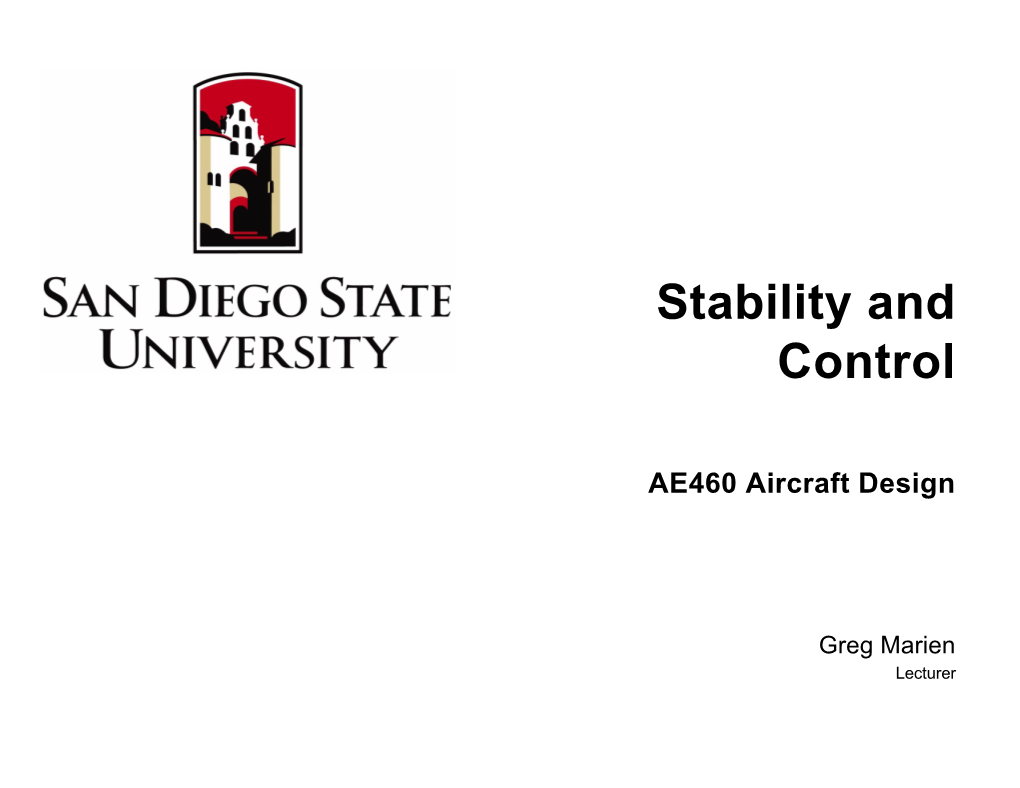 Stability and Control