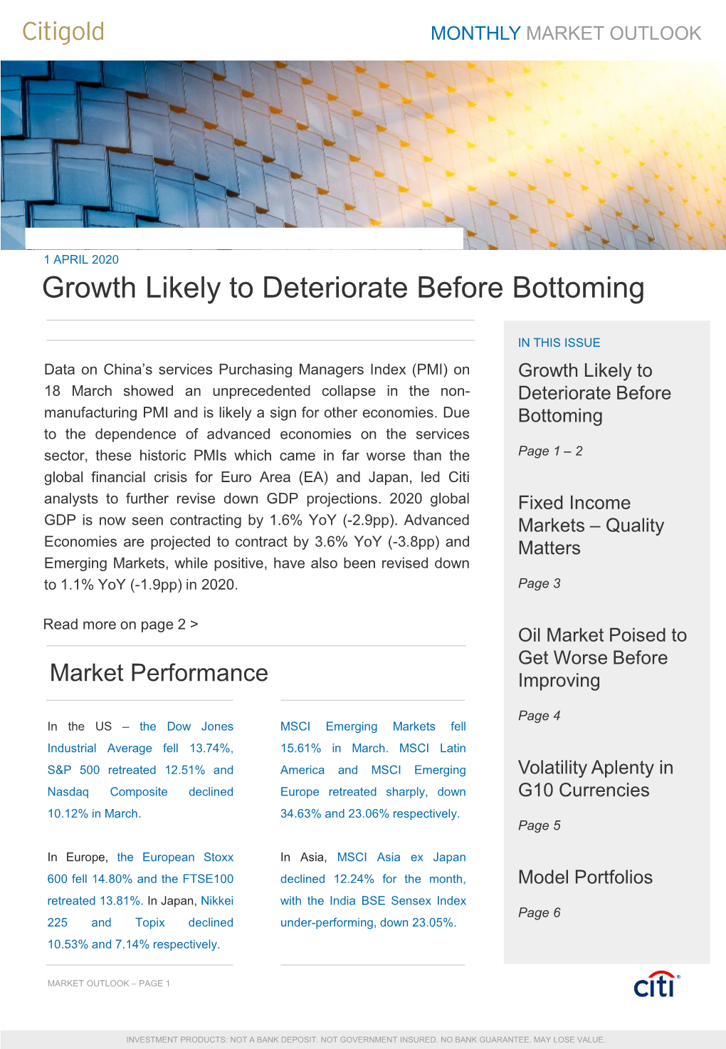 Growth Likely to Deteriorate Before Bottoming