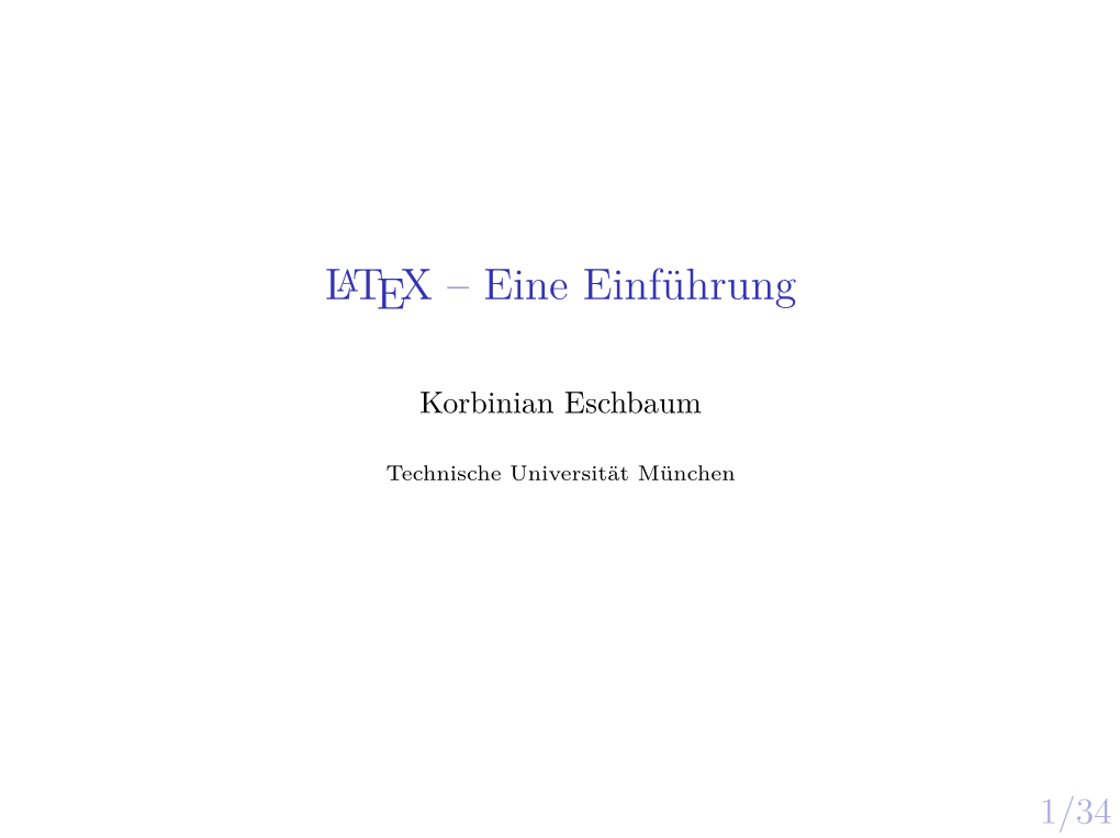 Latex – Eine Einfã¼hrung