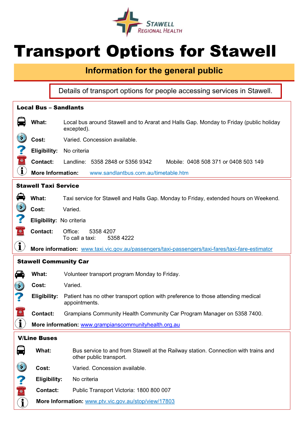 Stawell Transport Options