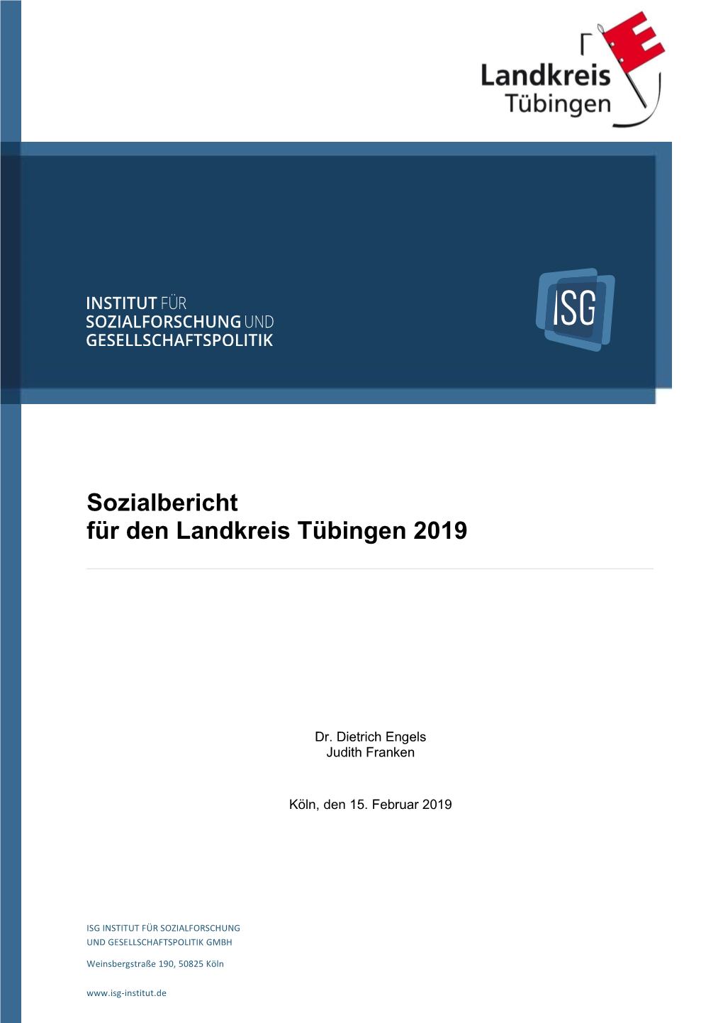 Sozialbericht 2019 Für Den Landkreis Tübingen