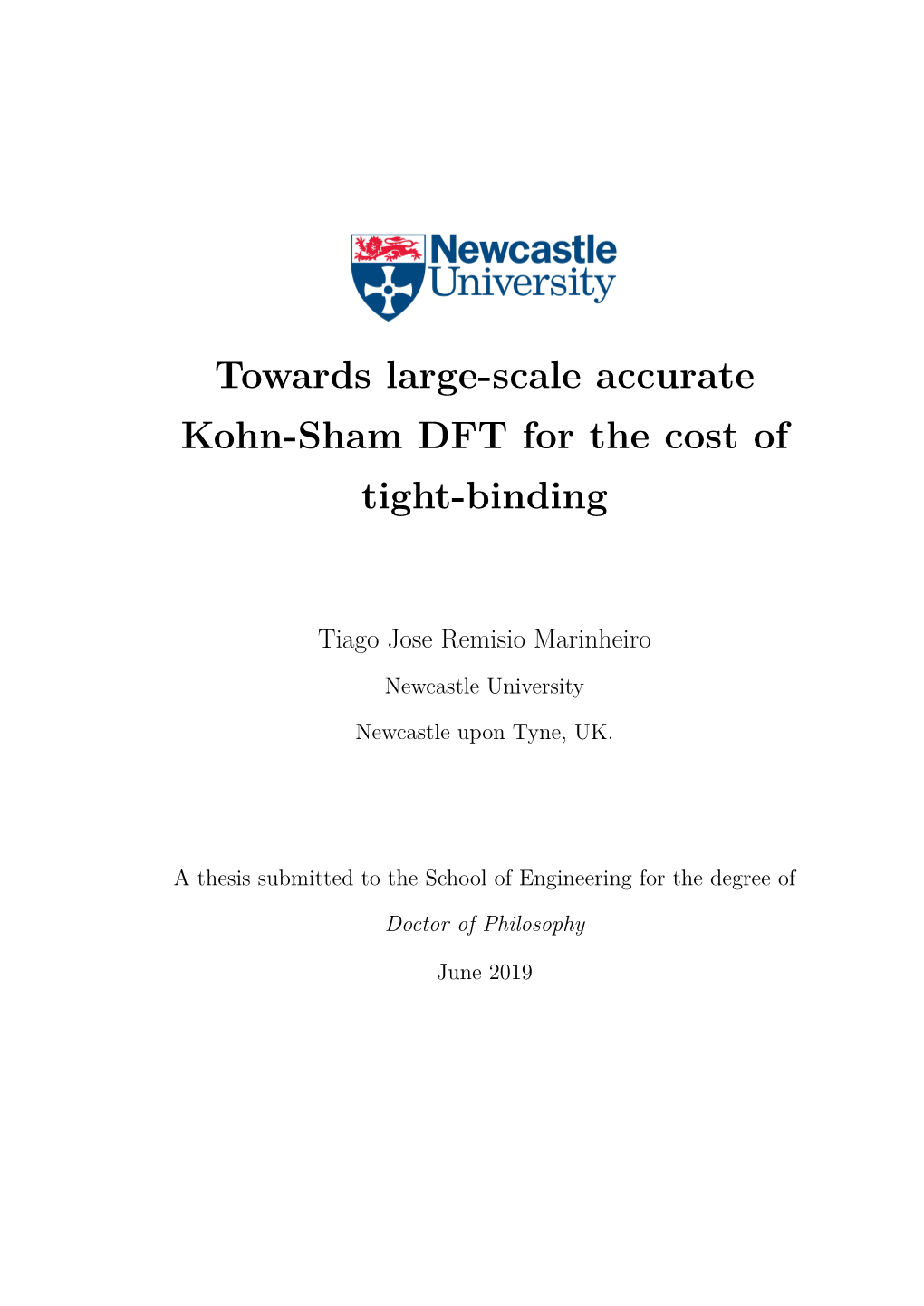 Towards Large-Scale Accurate Kohn-Sham DFT for the Cost of Tight-Binding