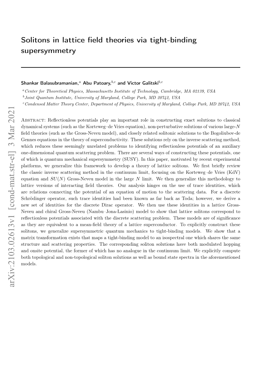 Solitons in Lattice Field Theories Via Tight-Binding Supersymmetry