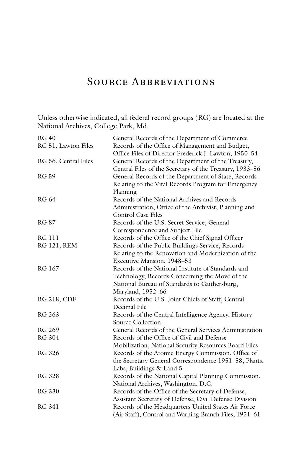 Source Abbreviations