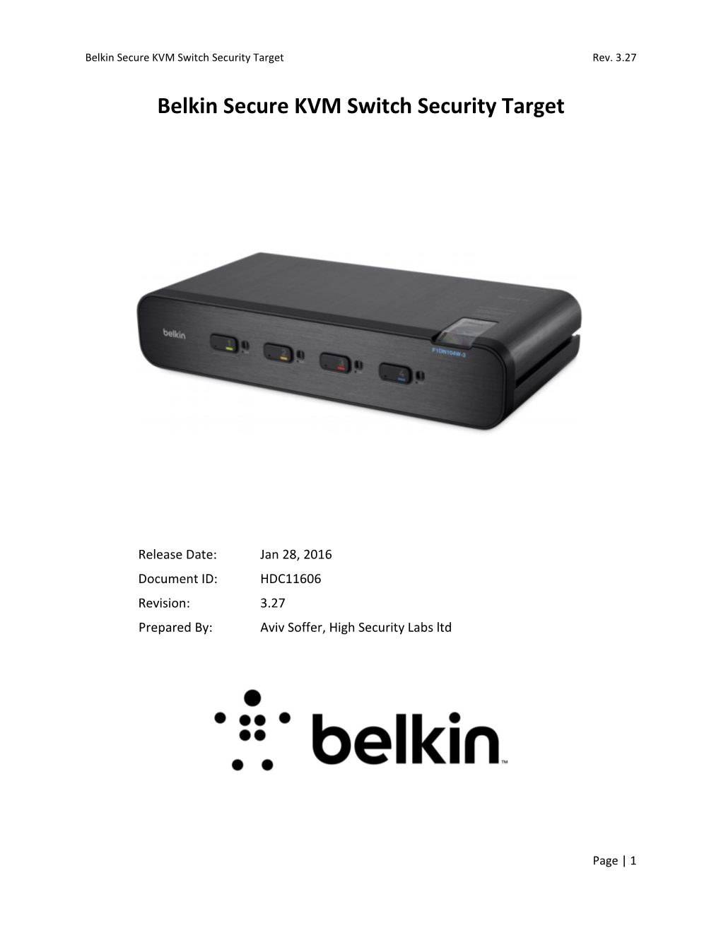 Belkin Secure KVM Switch Security Target Rev