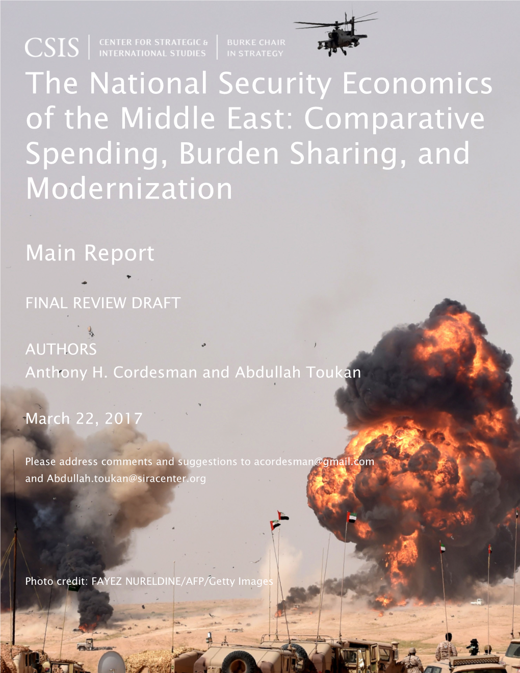 The National Security Economics of the Middle East: Comparative Spending, Burden Sharing, and Modernization
