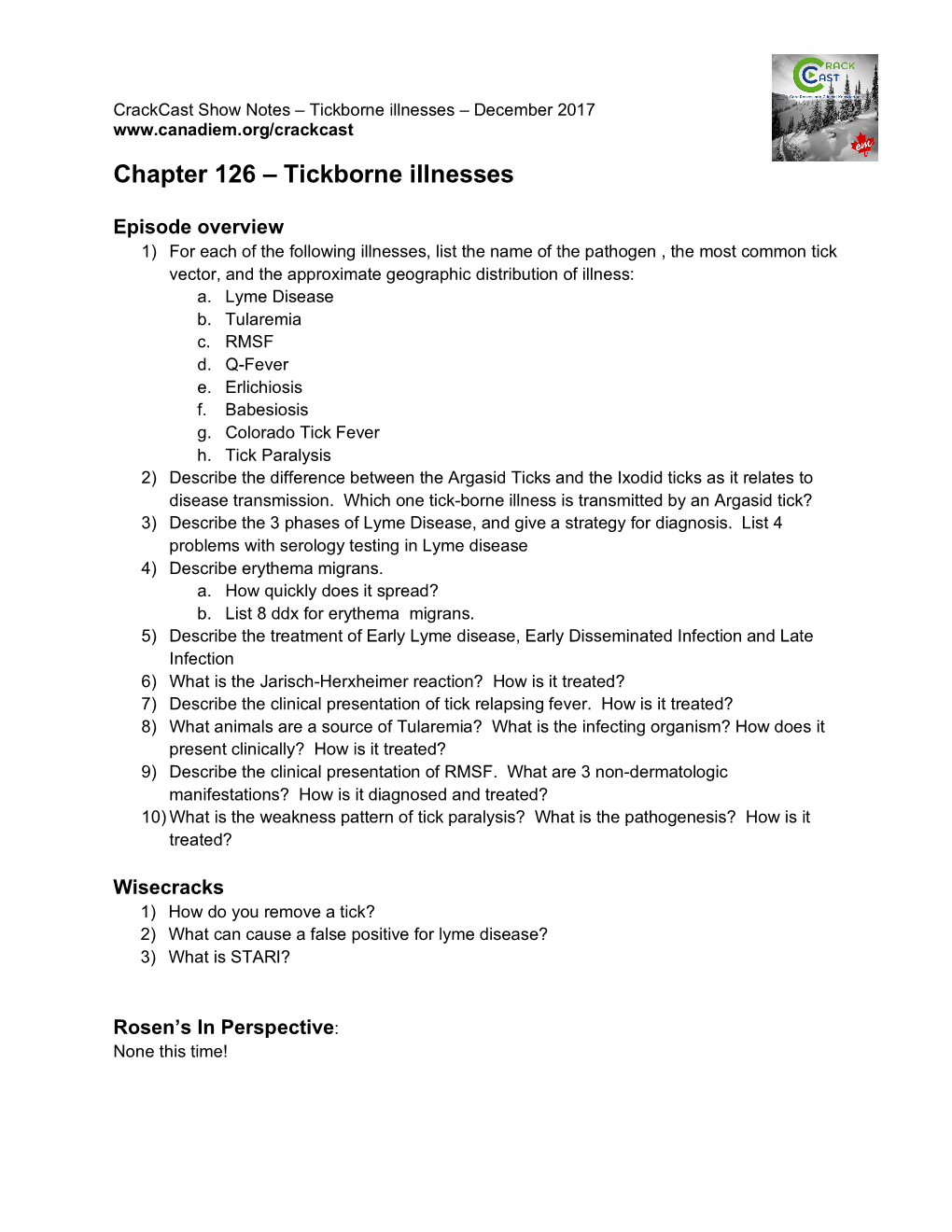 Chapter 126 – Tickborne Illnesses