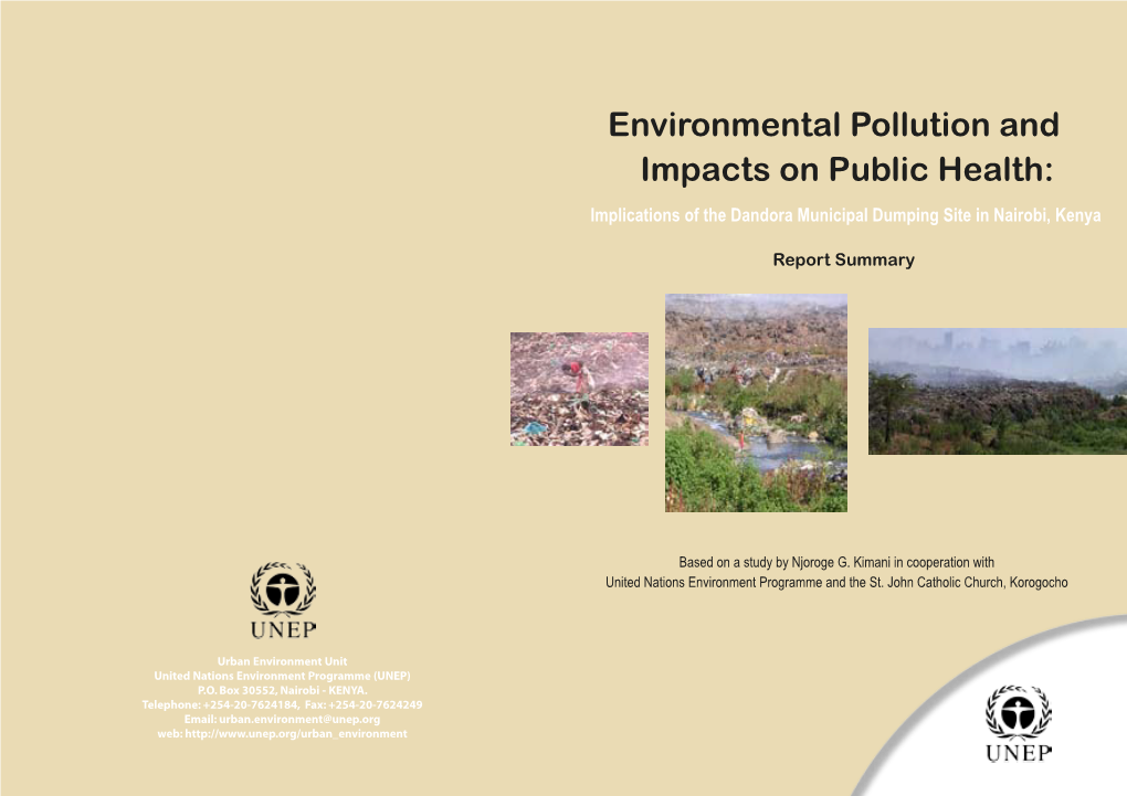 Environmental Pollution and Impacts on Public Health