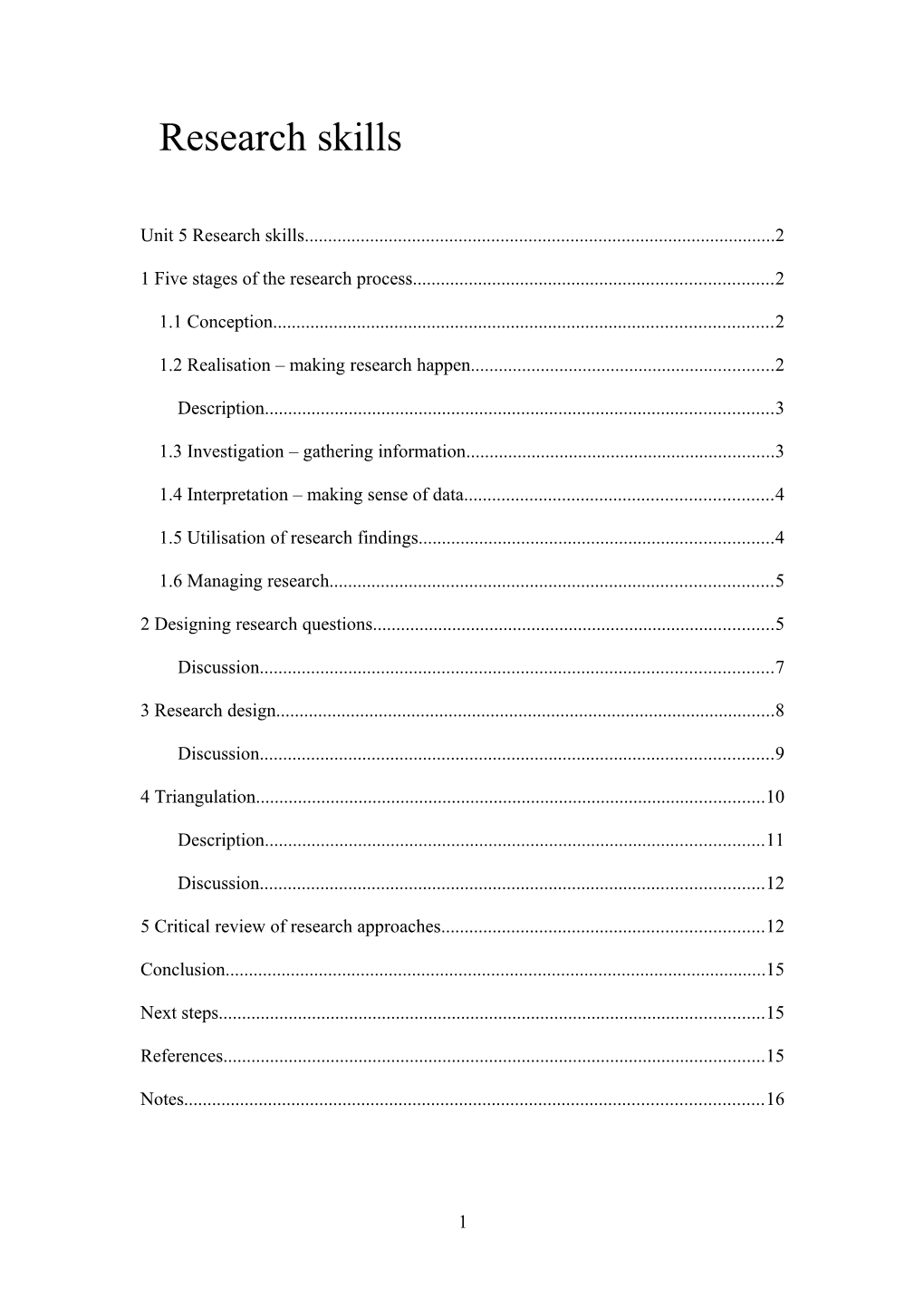 1 Five Stages of the Research Process 2