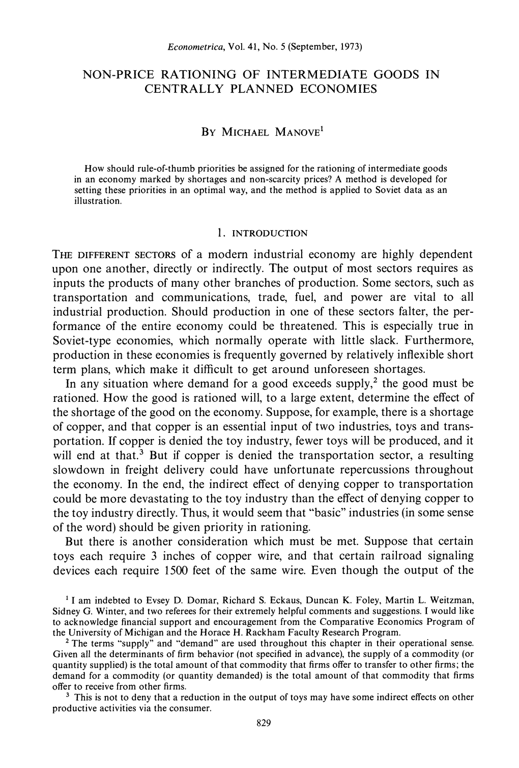 Non-Price Rationing of Intermediate Goods in Centrally Planned Economies