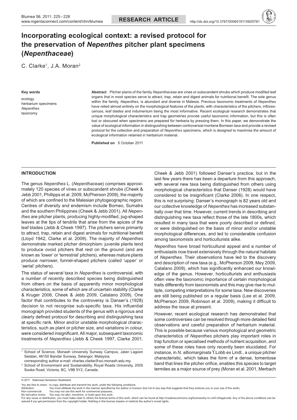 A Revised Protocol for the Preservation of Nepenthes Pitcher Plant Specimens (Nepenthaceae)