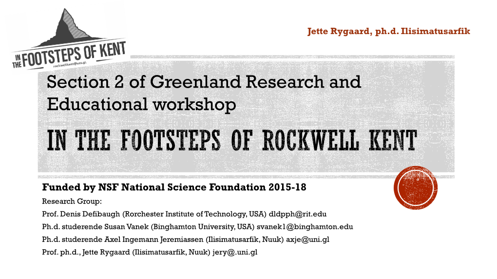 Section 2 of Greenland Research and Educational Workshop