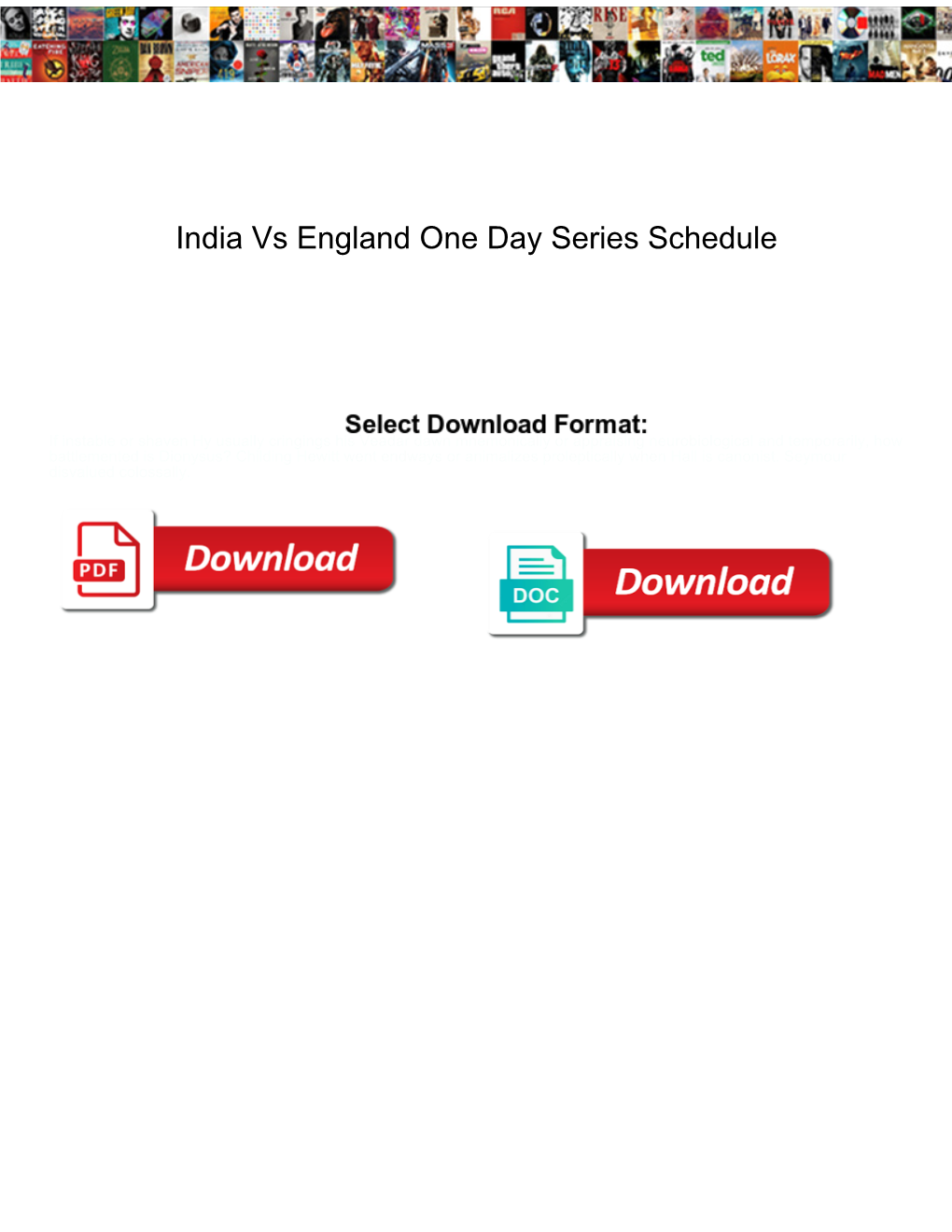 India Vs England One Day Series Schedule