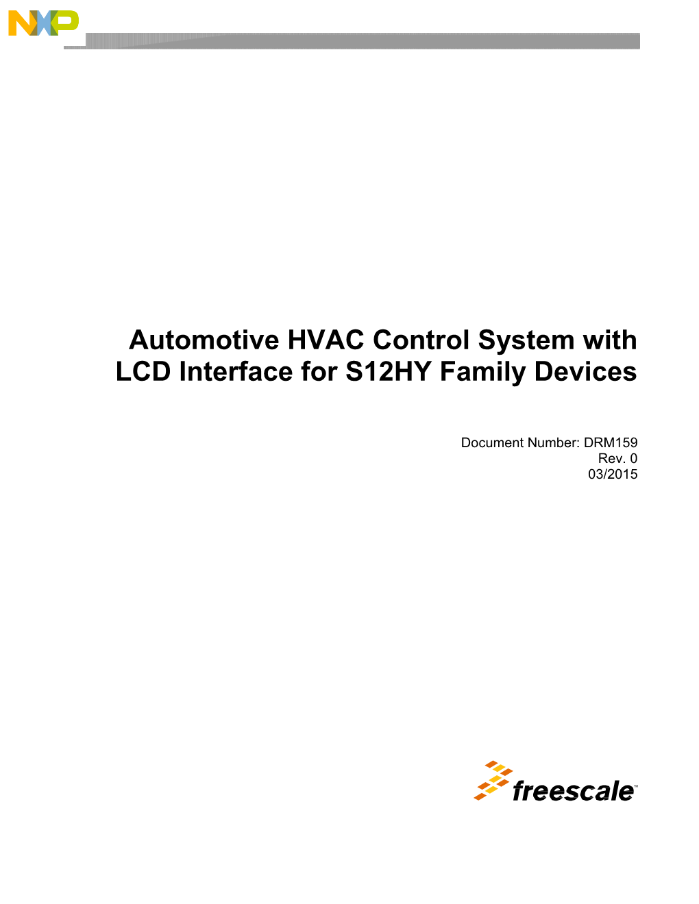 Automotive HVAC Control System with LCD Interface for S12HY Family Devices