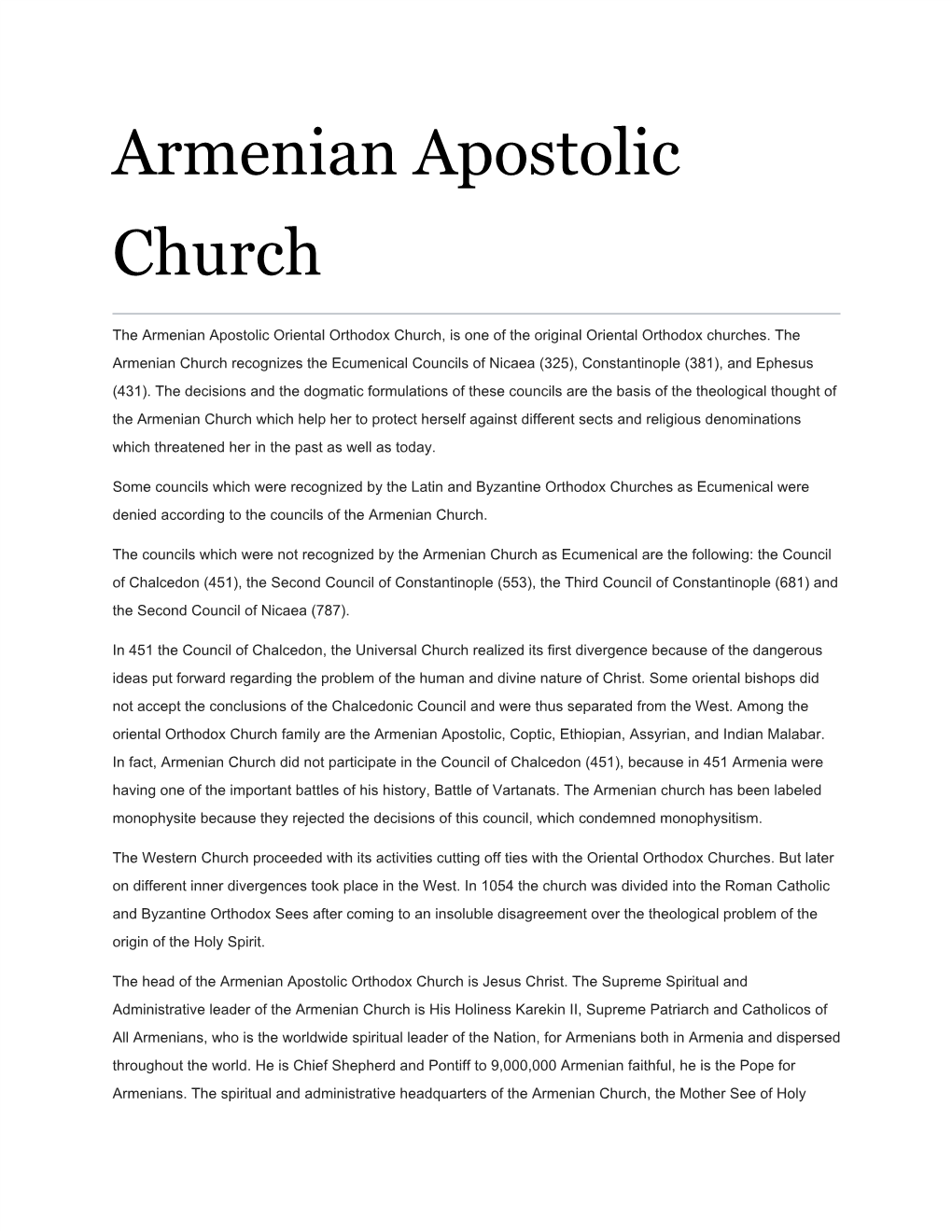 Armenian Apostolic Church