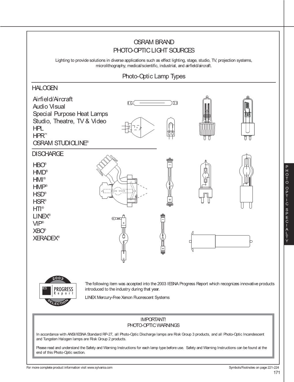 OSRAM BRAND PHOTO-OPTIC LIGHT SOURCES Photo-Optic