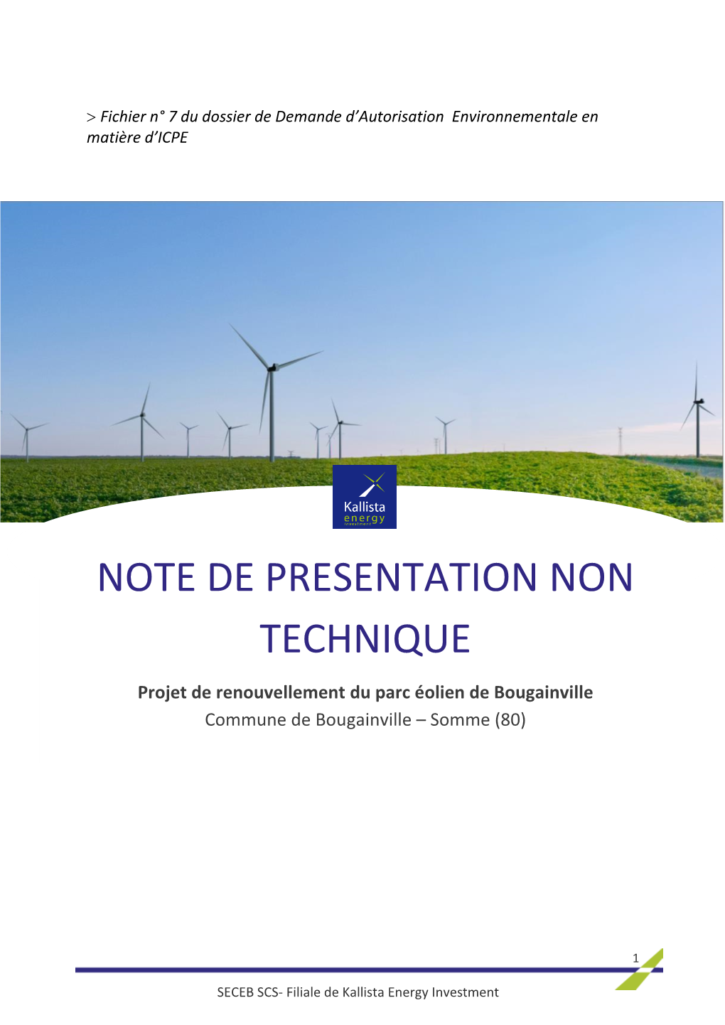 Note De Presentation Non Technique