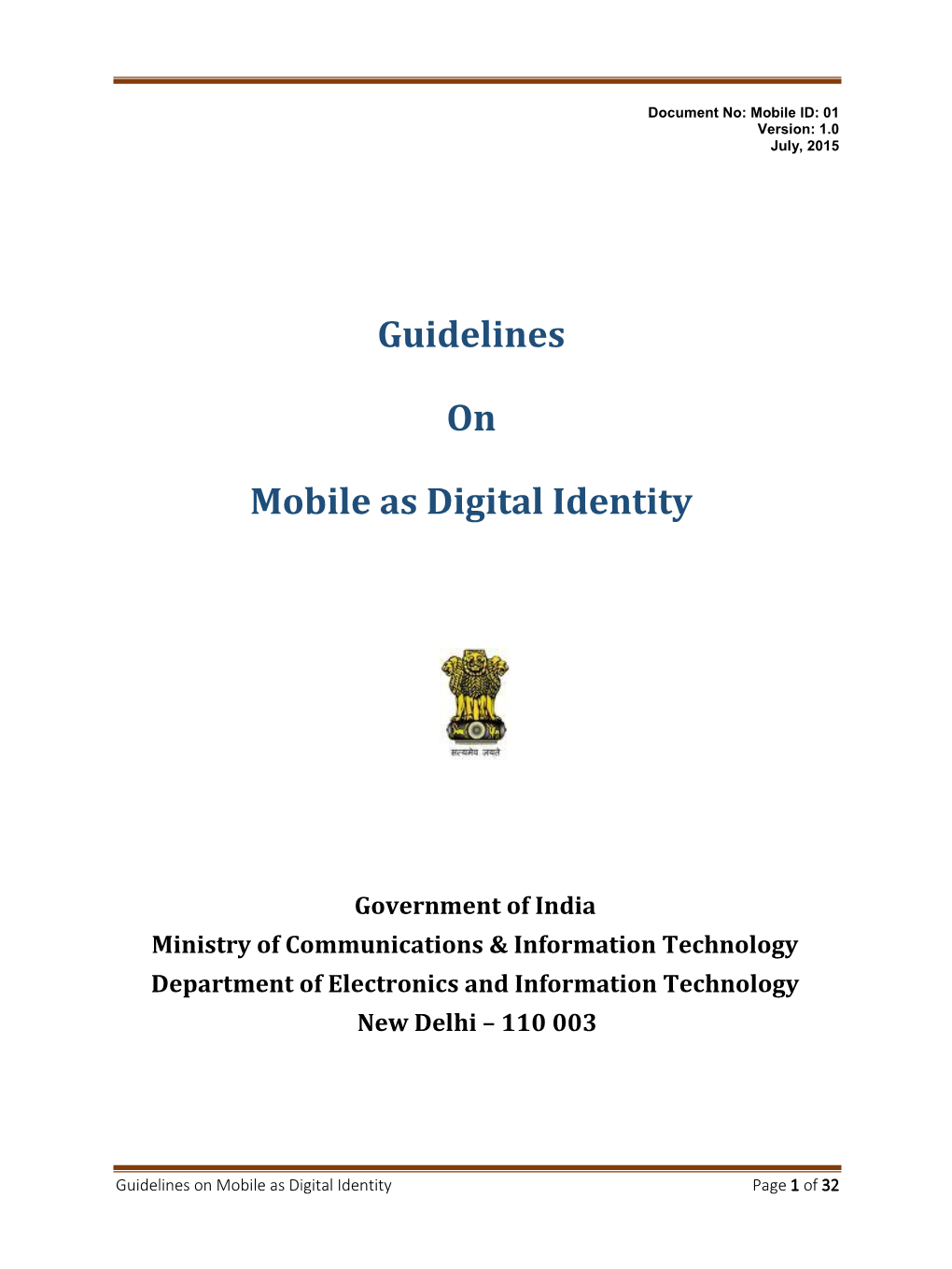 Guidelines on Mobile As Digital Identity Page 1 of 32