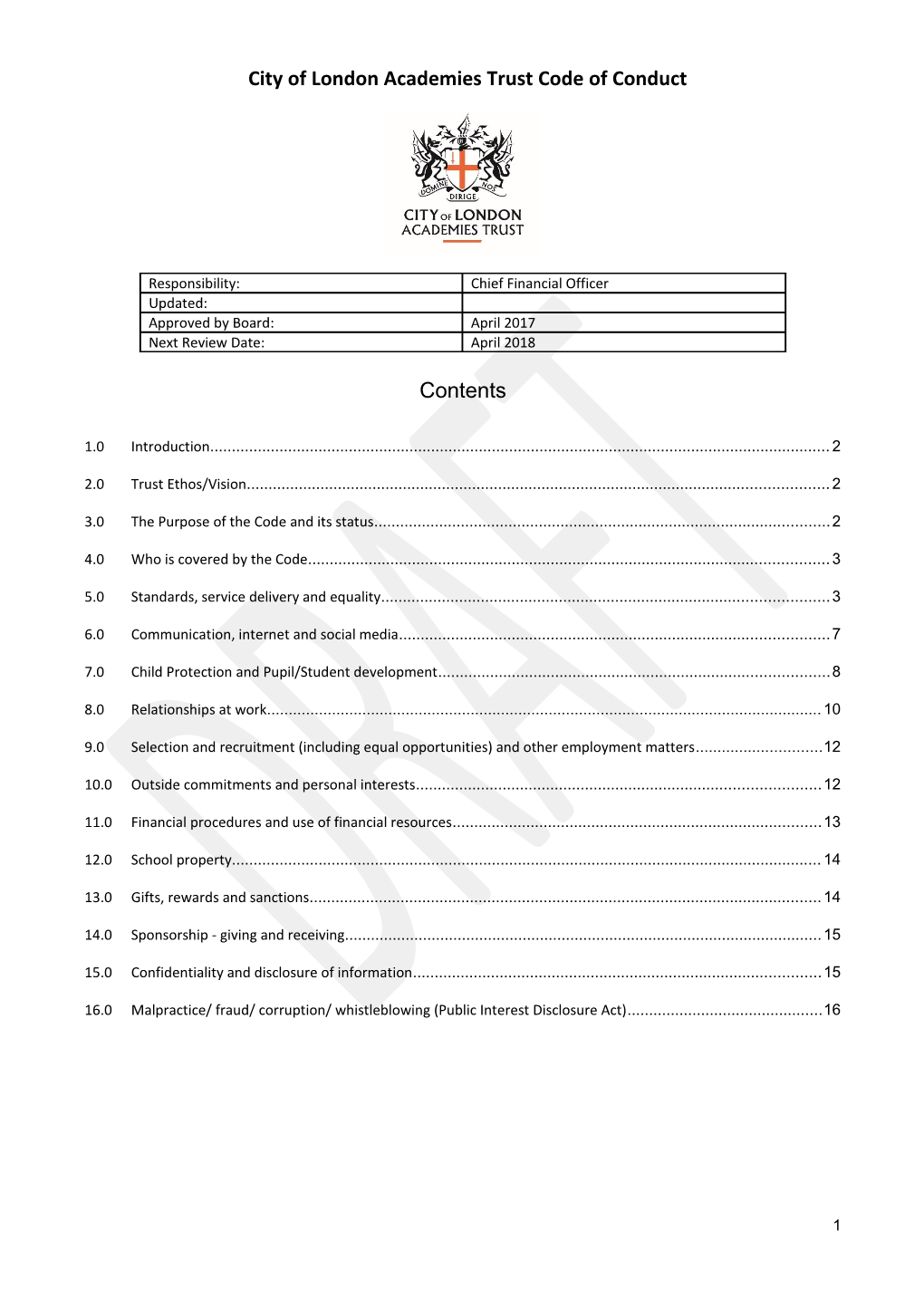 3.0 the Purpose of the Code and Its Status 2