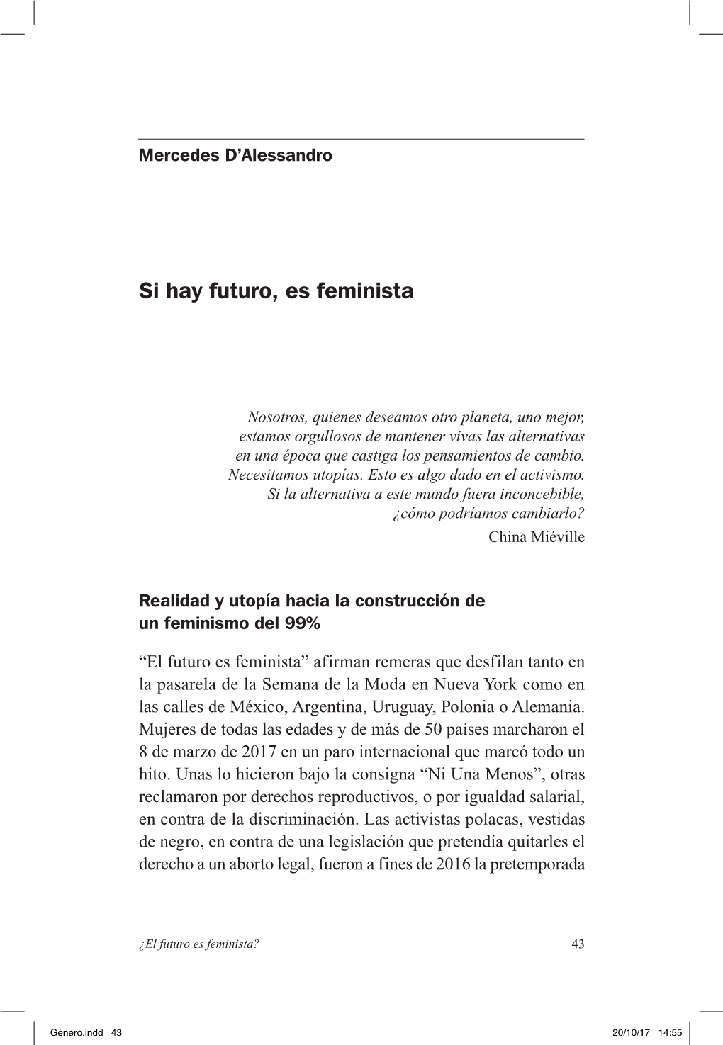 Si Hay Futuro, Es Feminista