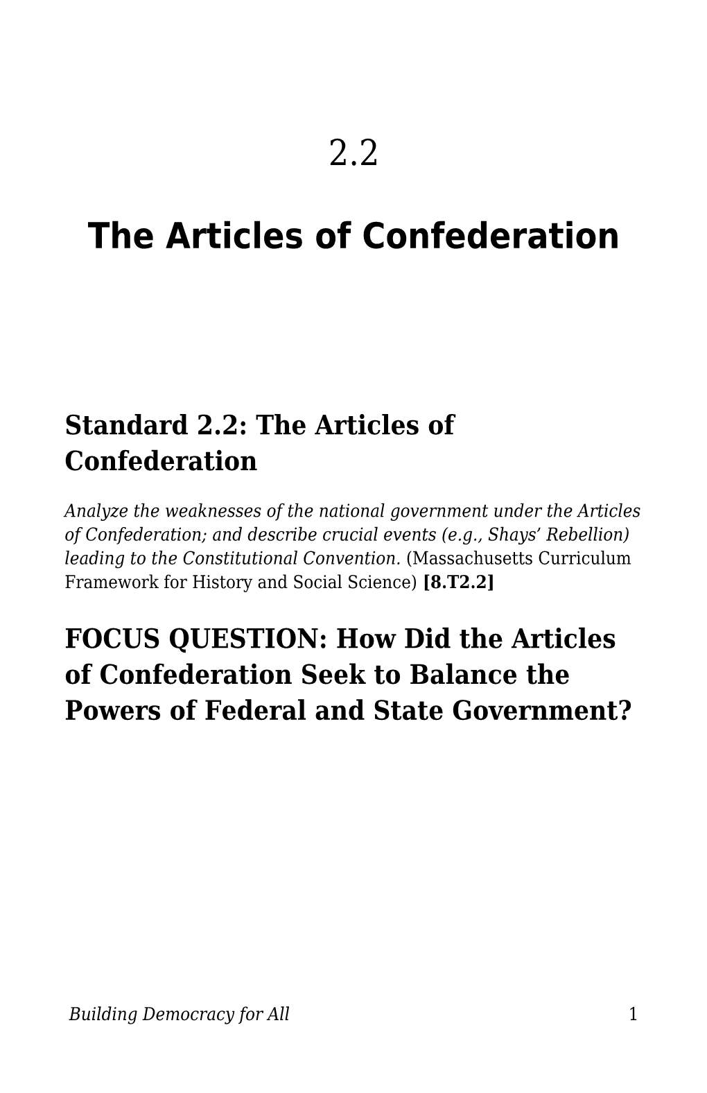 The Articles of Confederation