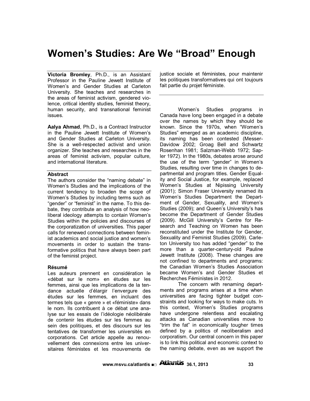 Women's Studies