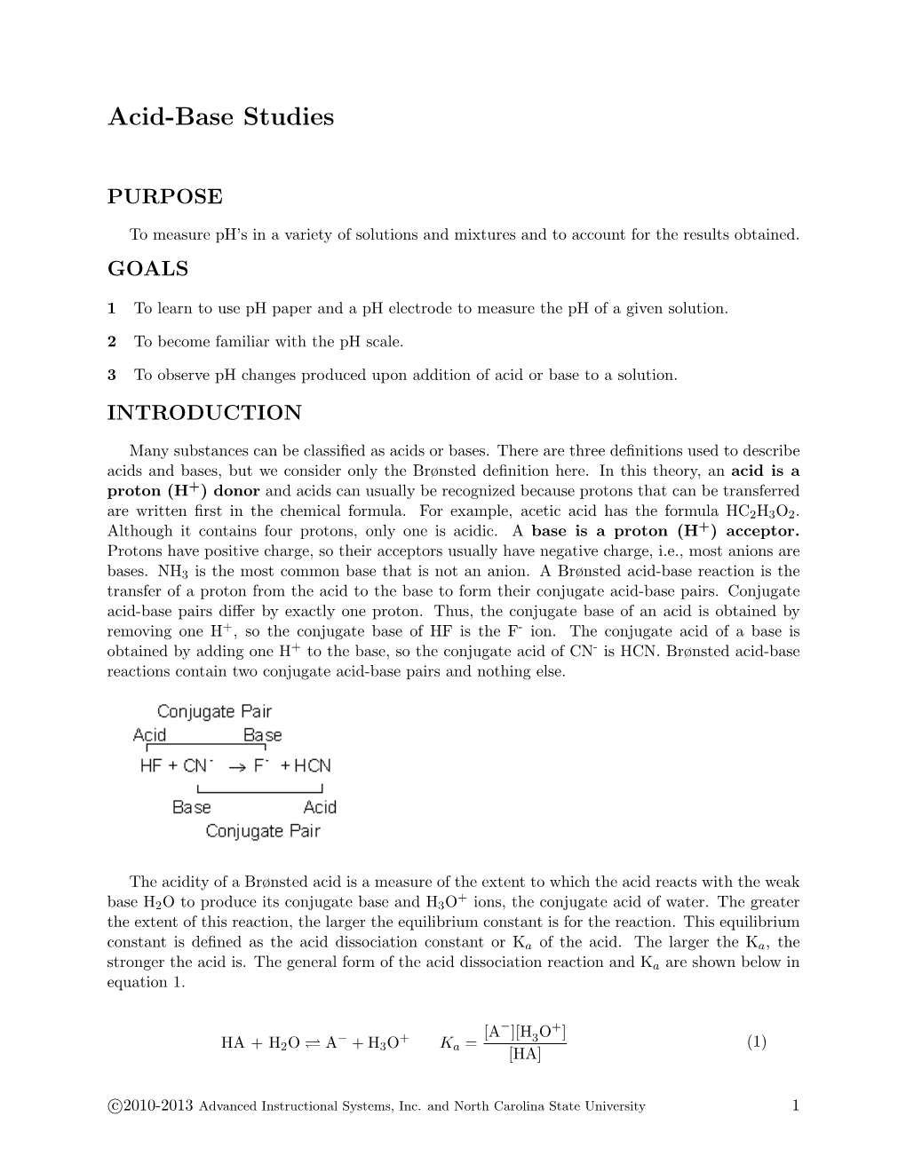 Acid-Base Studies