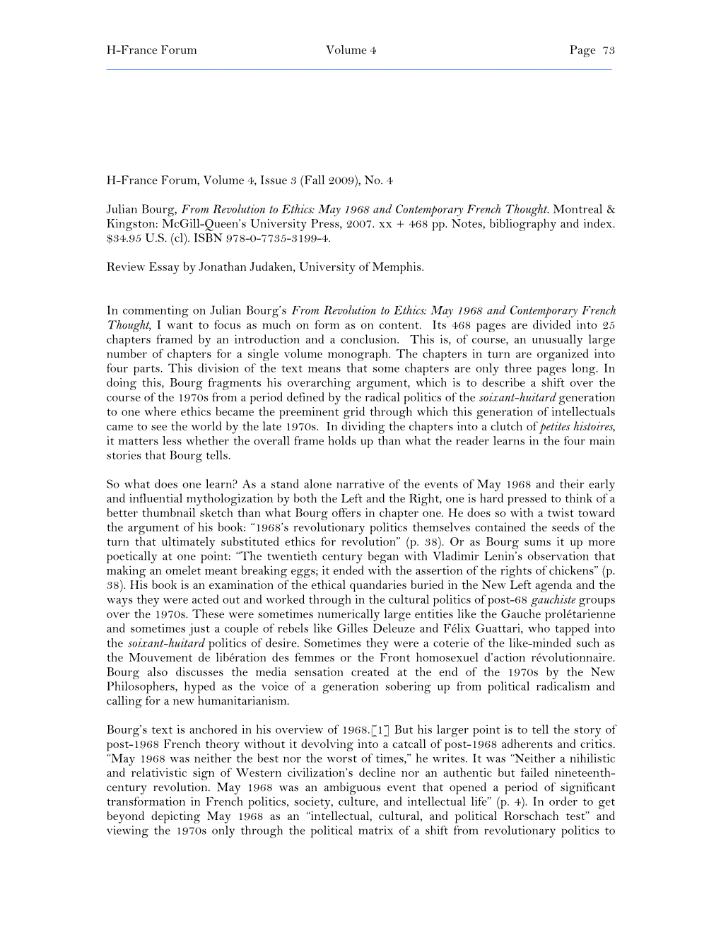 H-France Forum Volume 4 Page 73 H-France Forum, V