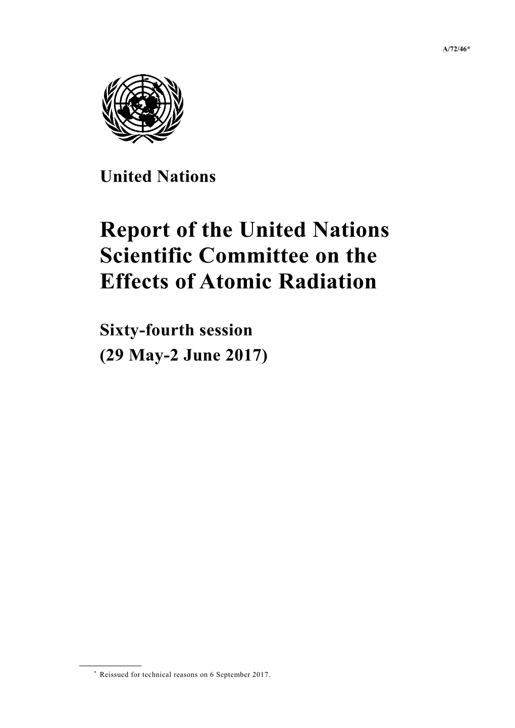 Report of the United Nations Scientific Committee on the Effects of Atomic Radiation