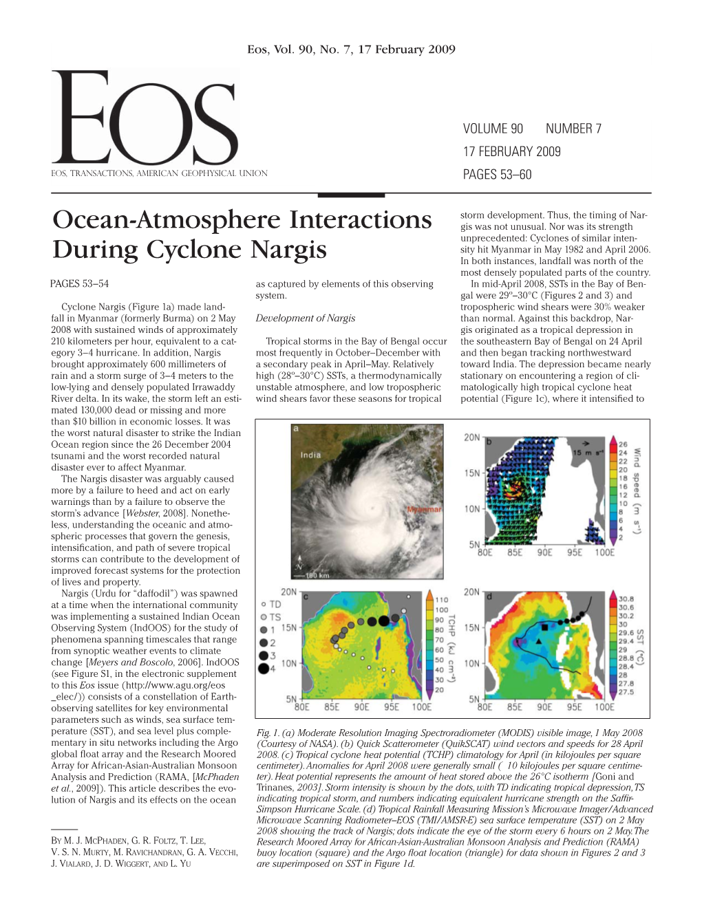 Atmosphere Interactions During Cyclone Nargis