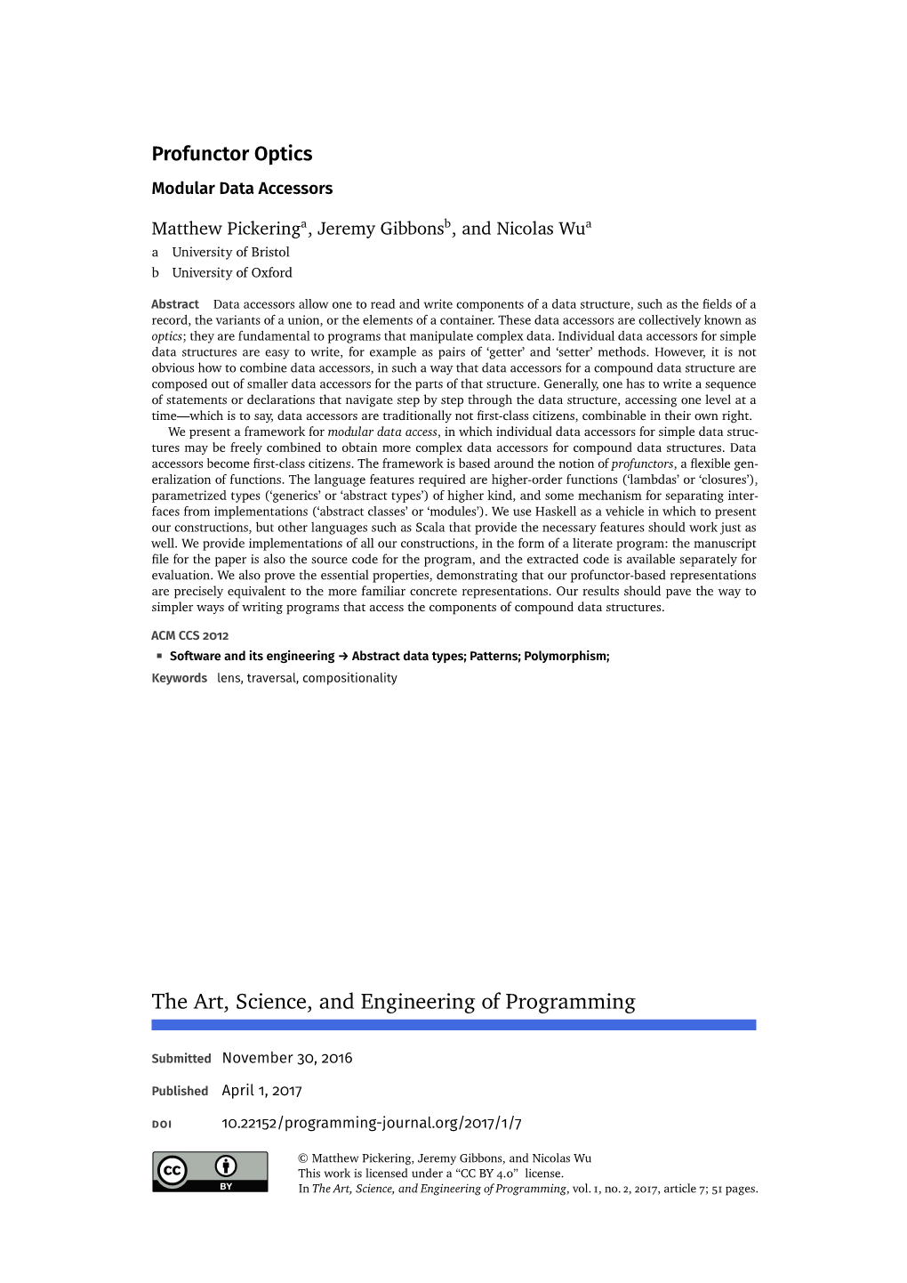 Profunctor Optics Modular Data Accessors