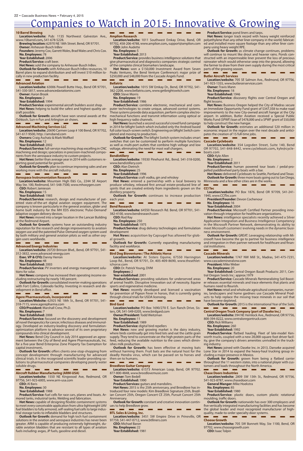 Companies to Watch in 2015: Innovative & Growing 10 Barrel Brewing Product/Service: Pond Liners and Tarps