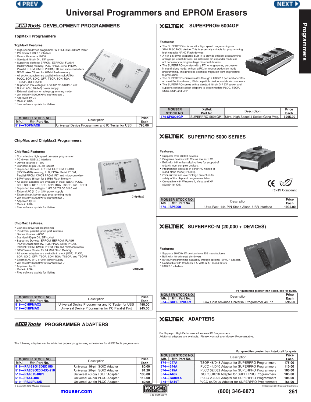 Universal Programmers and EPROM Erasers