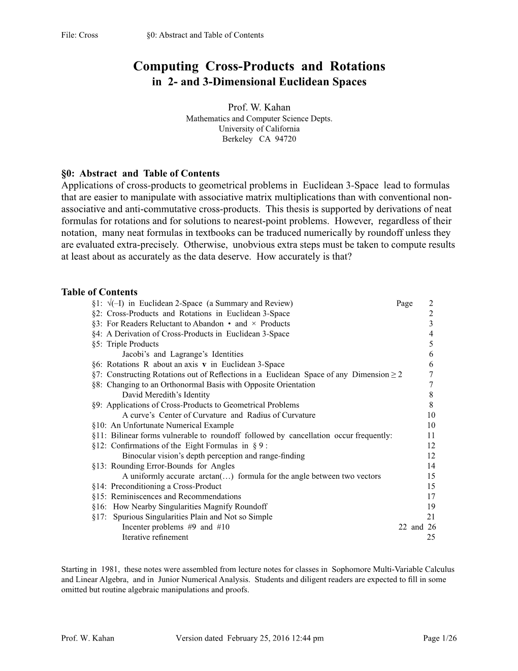 Computing Cross Products and Rotations in 2 and 3